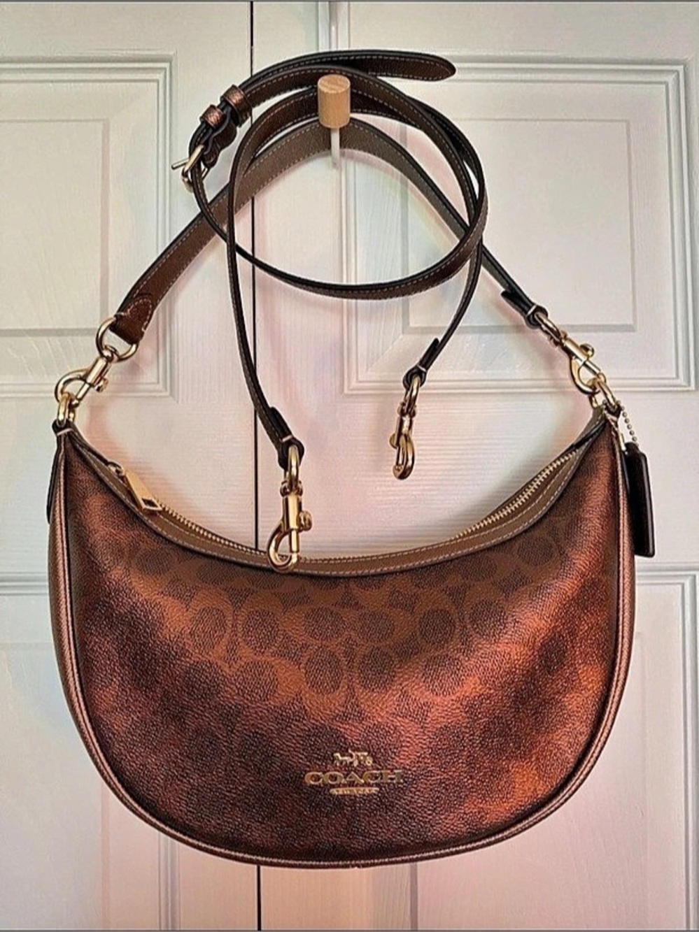 Coach Luna Shoulder Bag Brown Shoulder Bag Like New